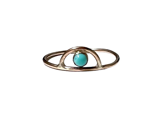 Turquoise Arch Ring in 14k Goldfill