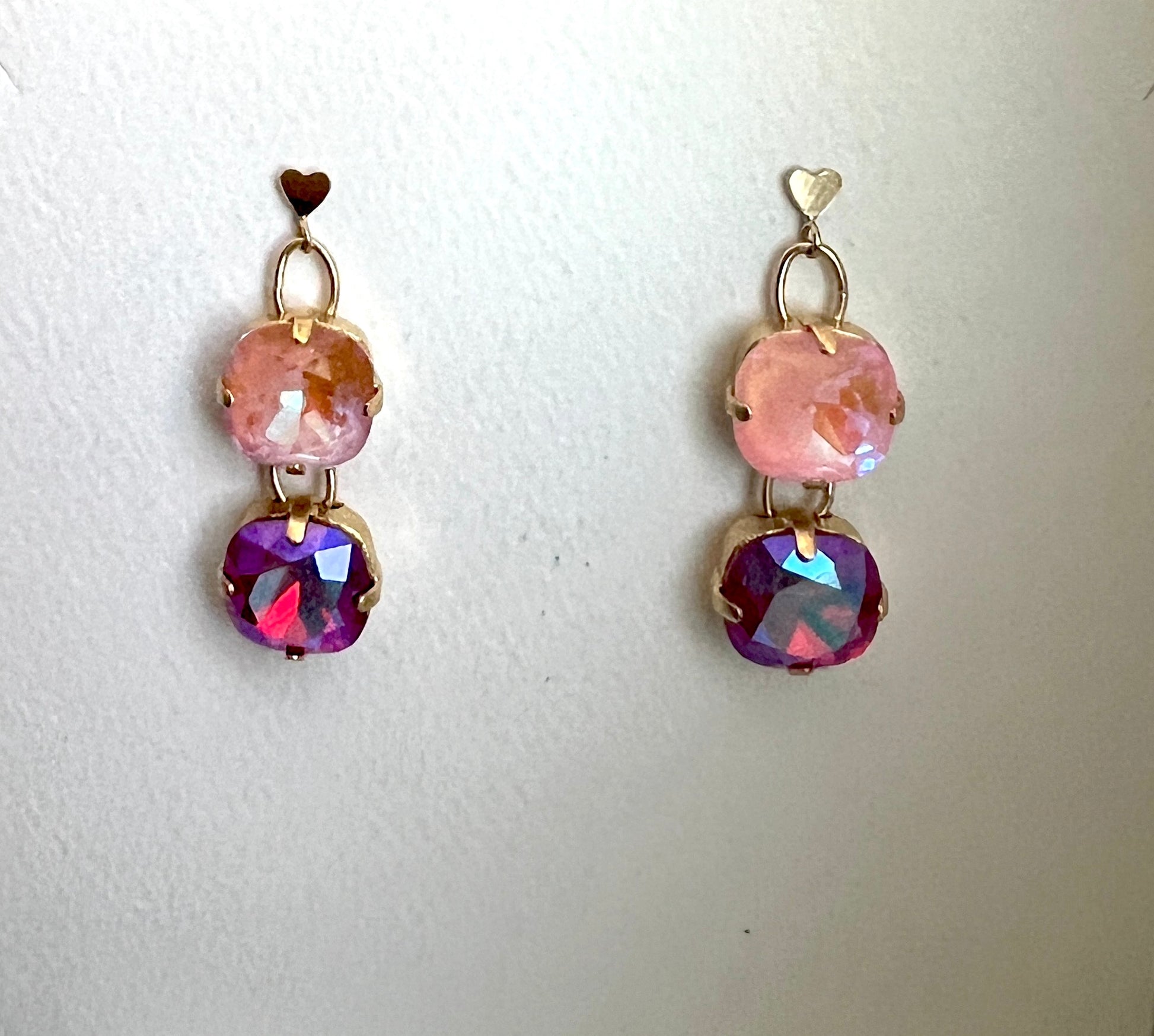 Pink Crystals and Heart Stud Drops – rachelpfeffer