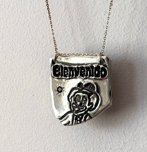 Bienvenido Clown Pendant in Sterling Silver