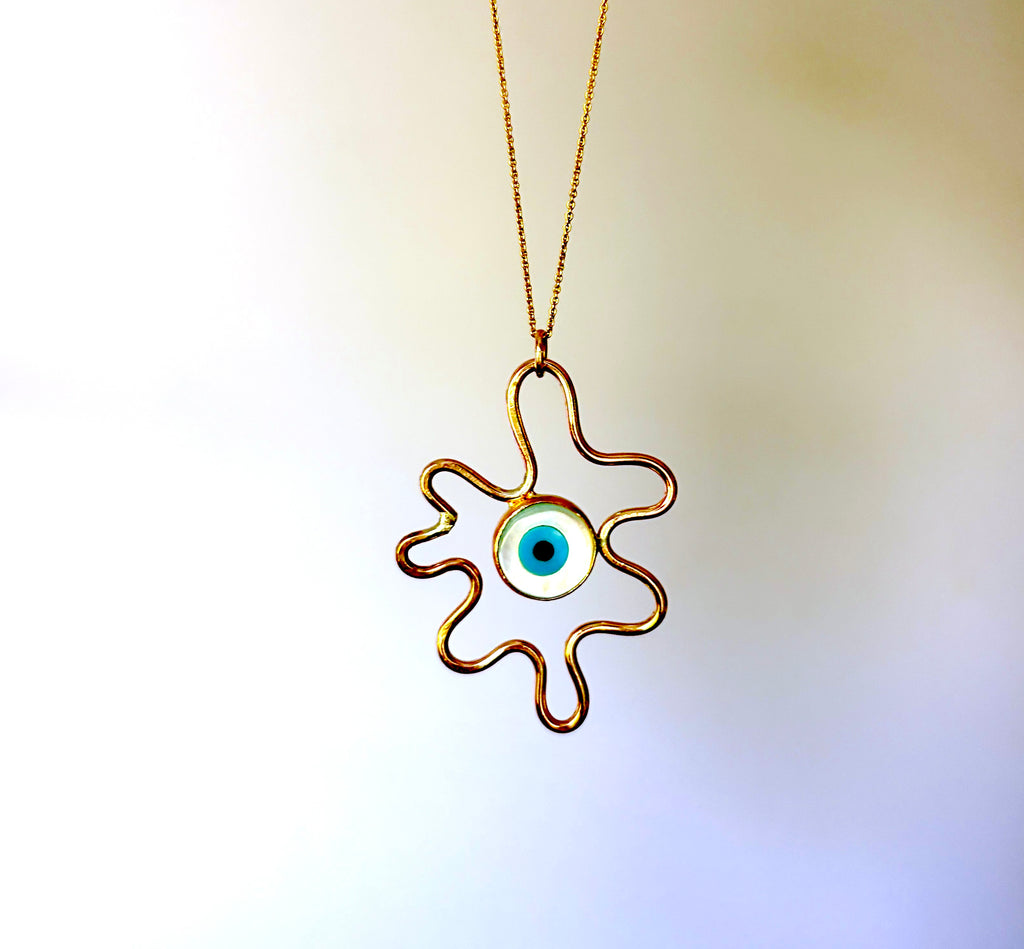 Evil Eye Squiggle Pendant