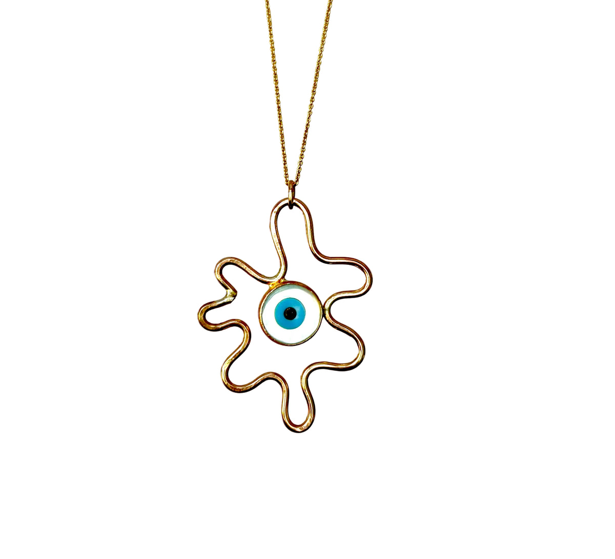 Evil Eye Squiggle Pendant