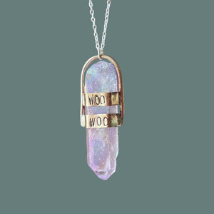 Woo Woo Crystal Point Handmade Goldfill Pendant