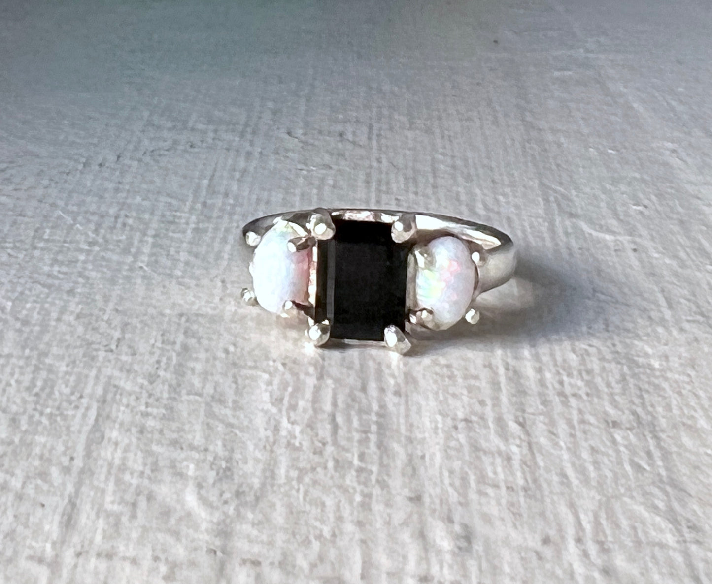 Onyx and Opal Cocktail Ring