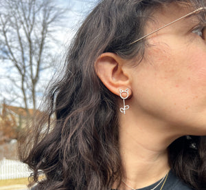 Cat Flower Earrings