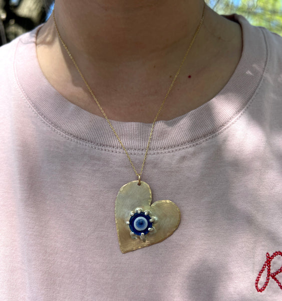 Evil Eye Heart Pendant