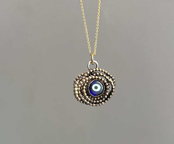 14k gold filled eye nest pendant