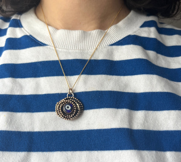 14k gold filled eye nest pendant