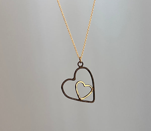 I carry your heart with me Pendant in Gold and Black