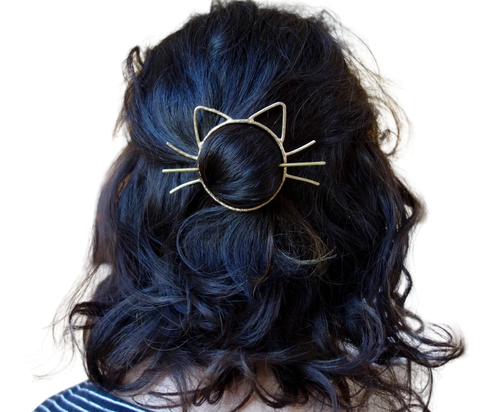 Cat Hair Pin // Bun Holder // Whiskers Hair Slide