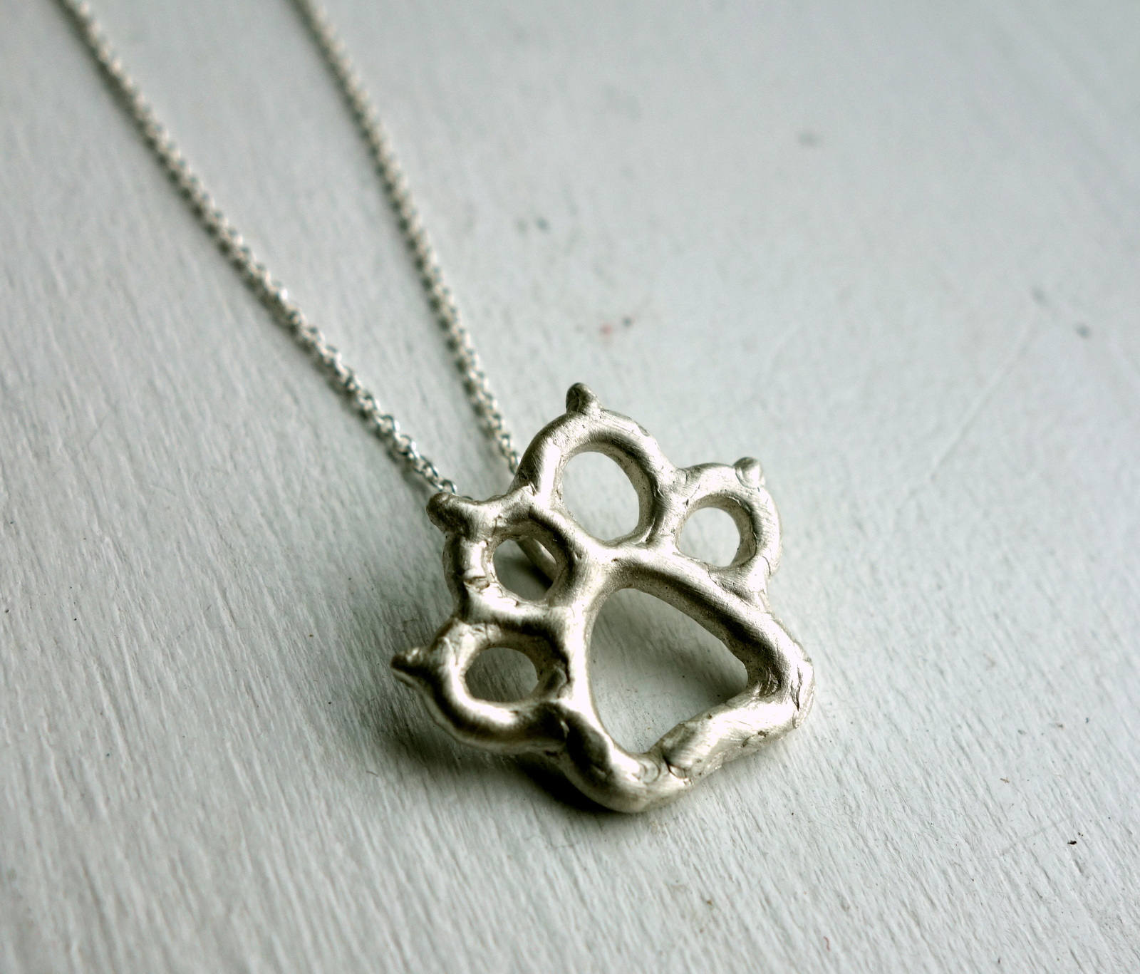 Sterling Silver Handmade Puppy Paw Print Pendant