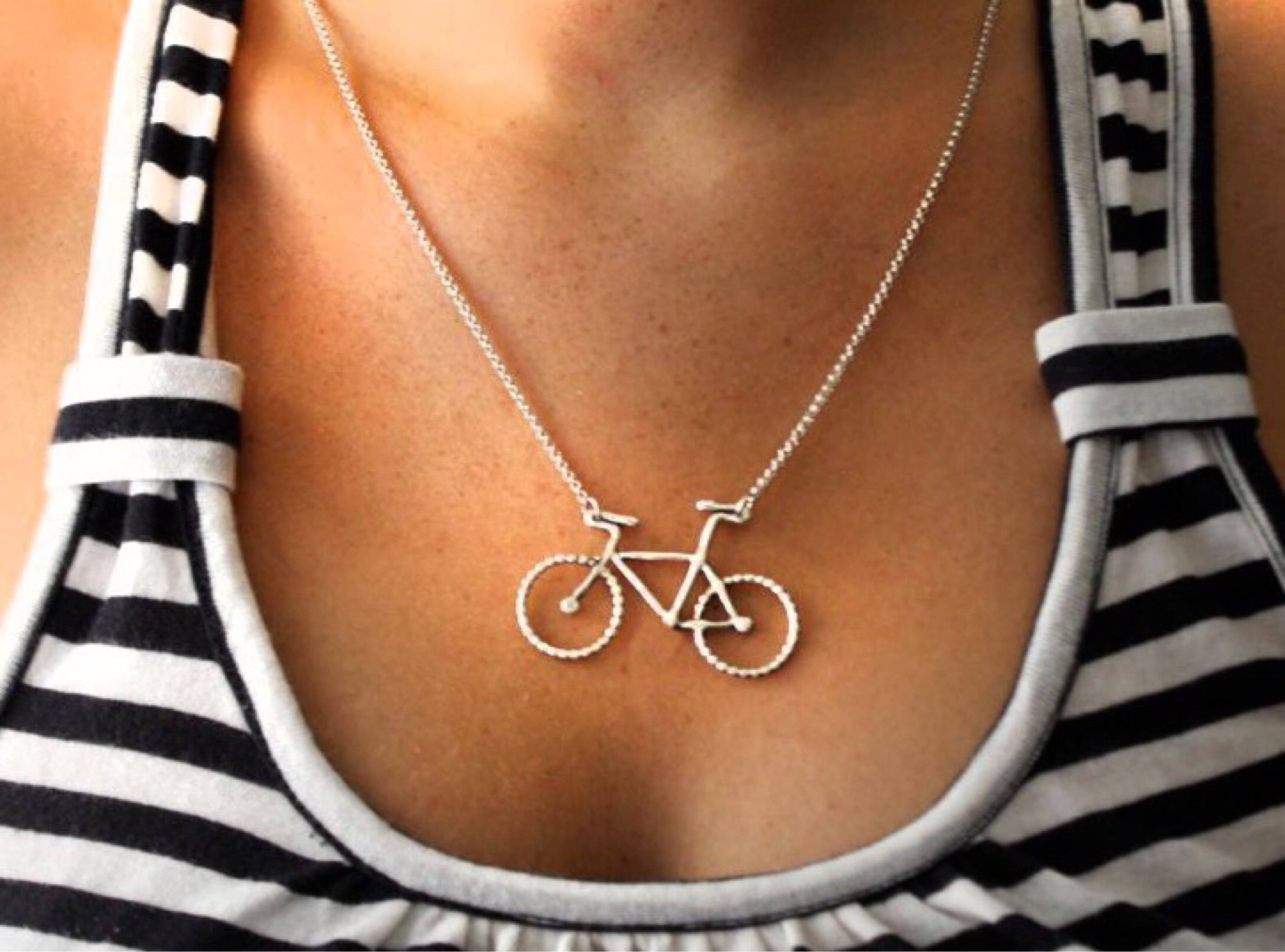 Recycled Bicycle Chain Flower Sterling Silver Necklace - ReCycle & BiCycle