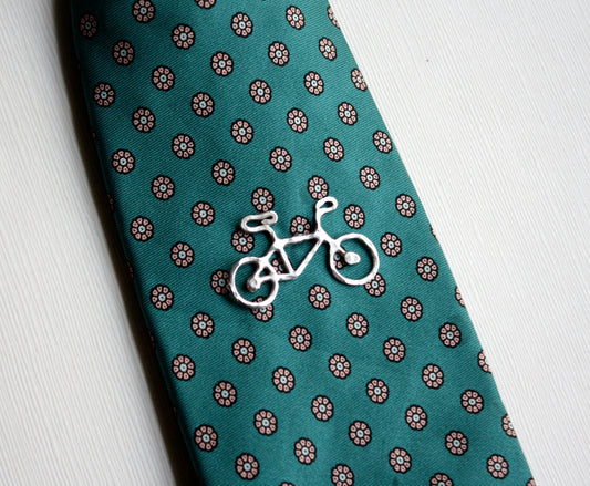 Sterling Silver Bike Tie Tack