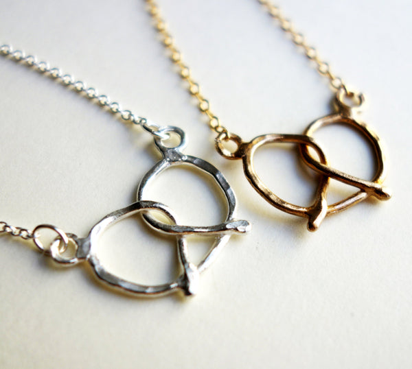 Handmade Sterling Silver Pretzel Necklace