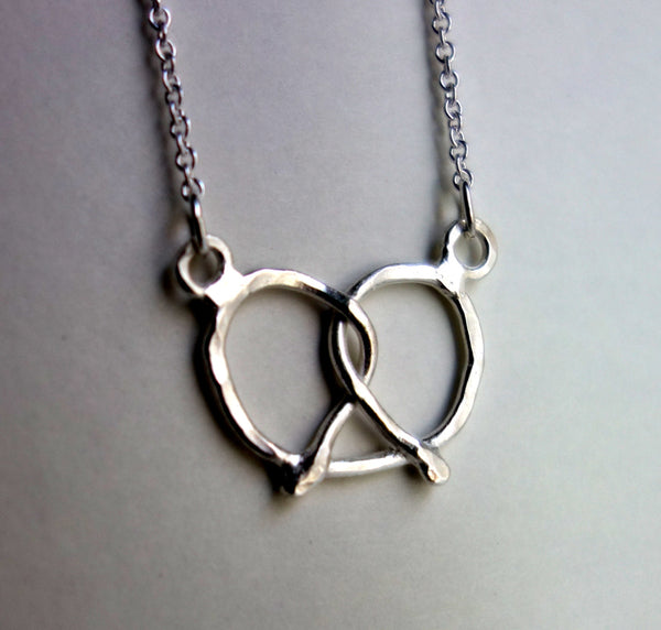 Handmade Sterling Silver Pretzel Necklace