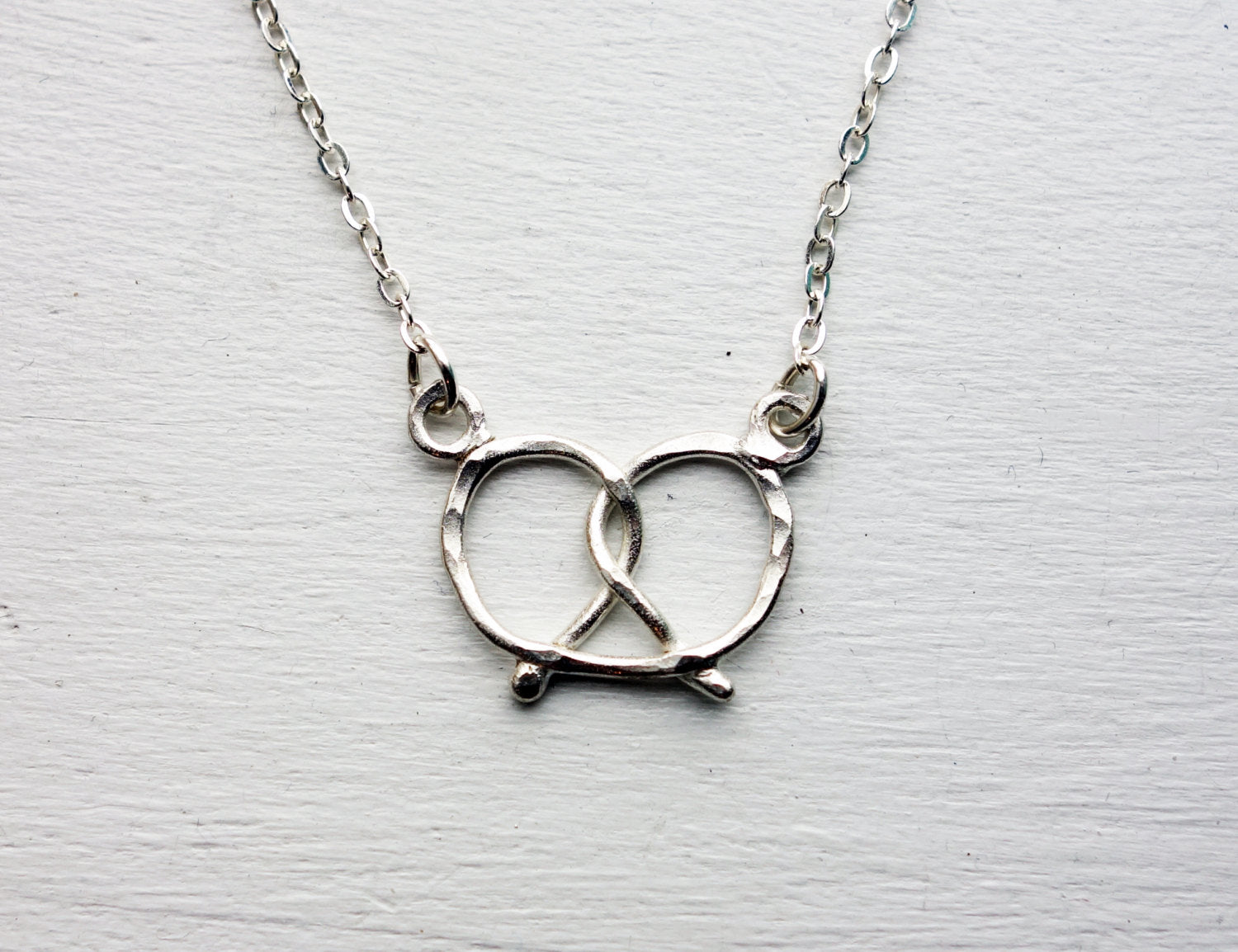 Handmade Sterling Silver Pretzel Necklace