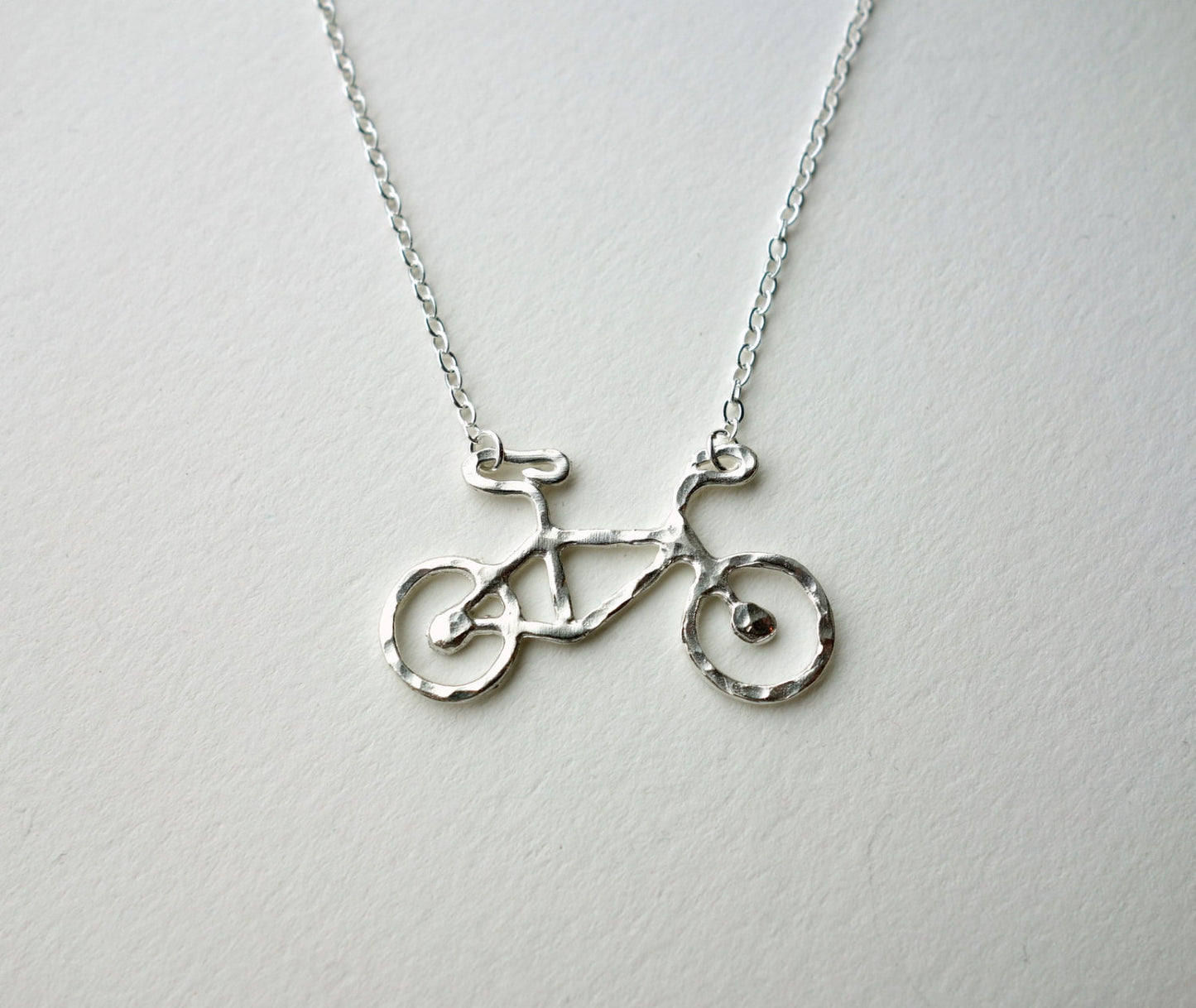 Tiny Sterling Silver Bike Pendant by Rachel Pfeffer
