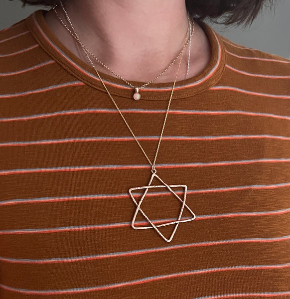 Giant Jewish Star Pendant in 14k Goldfilled Wire