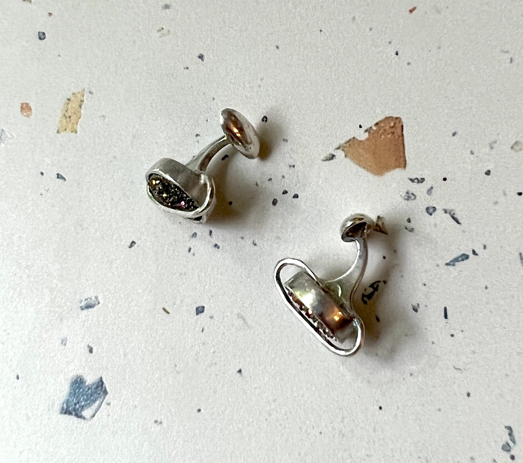 Druzy Saturn Cuff Links