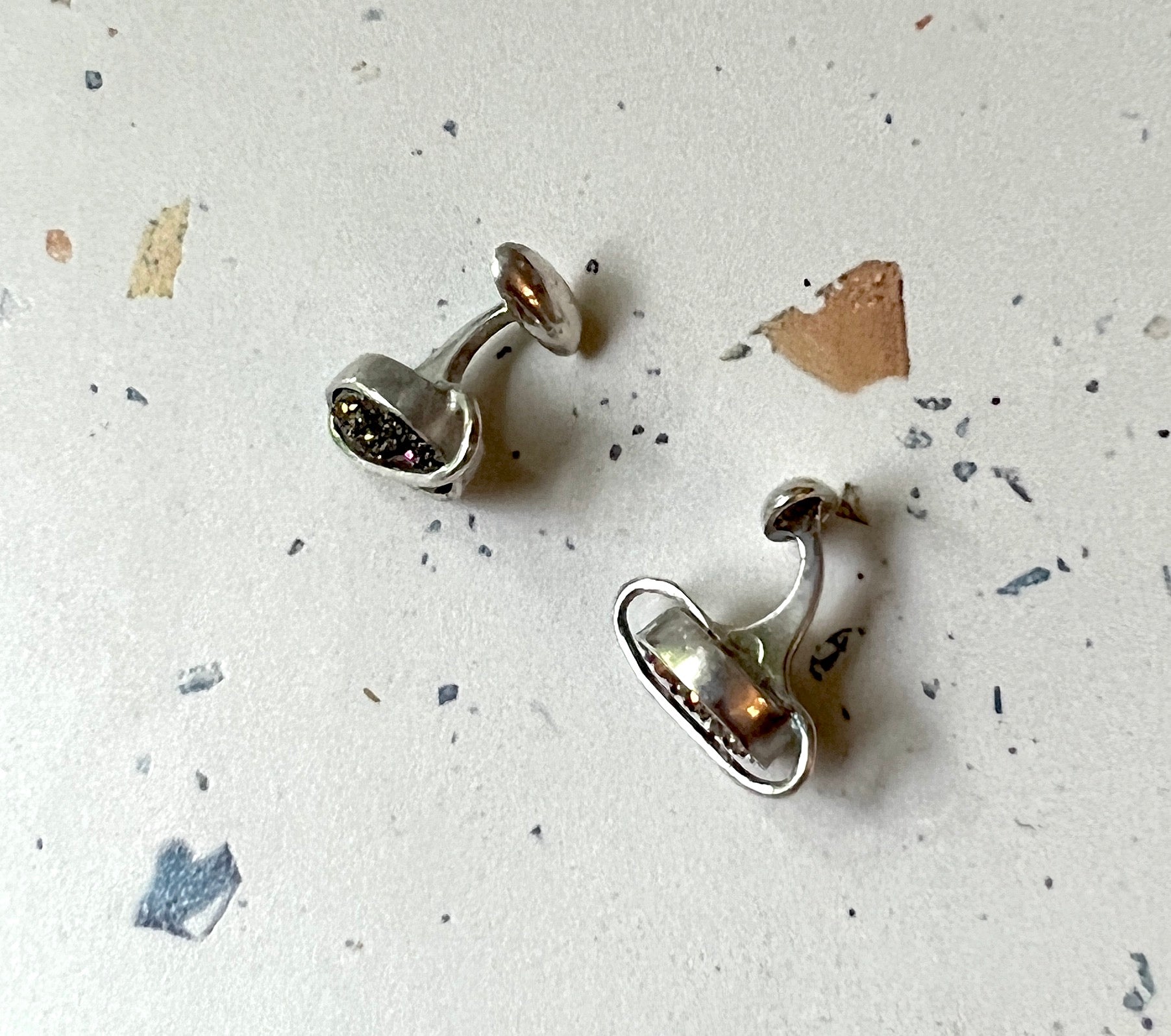 Druzy Saturn Cuff Links