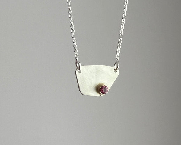 Sterling Silver and 14k Gold Trapezoid Necklace