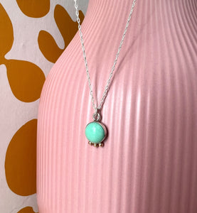 10mm Turquoise Pendant with 14k Gold Pebbles