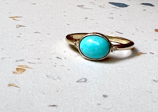 Turquoise Diamond Gold Ring