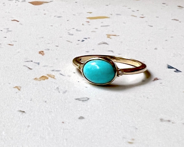 Turquoise Diamond Gold Ring